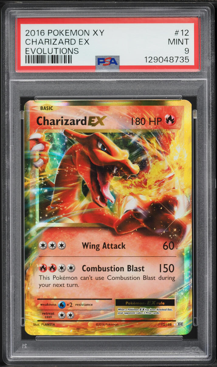 2016 Pokemon XY Evolutions Holo Charizard EX #12 PSA 9 MINT