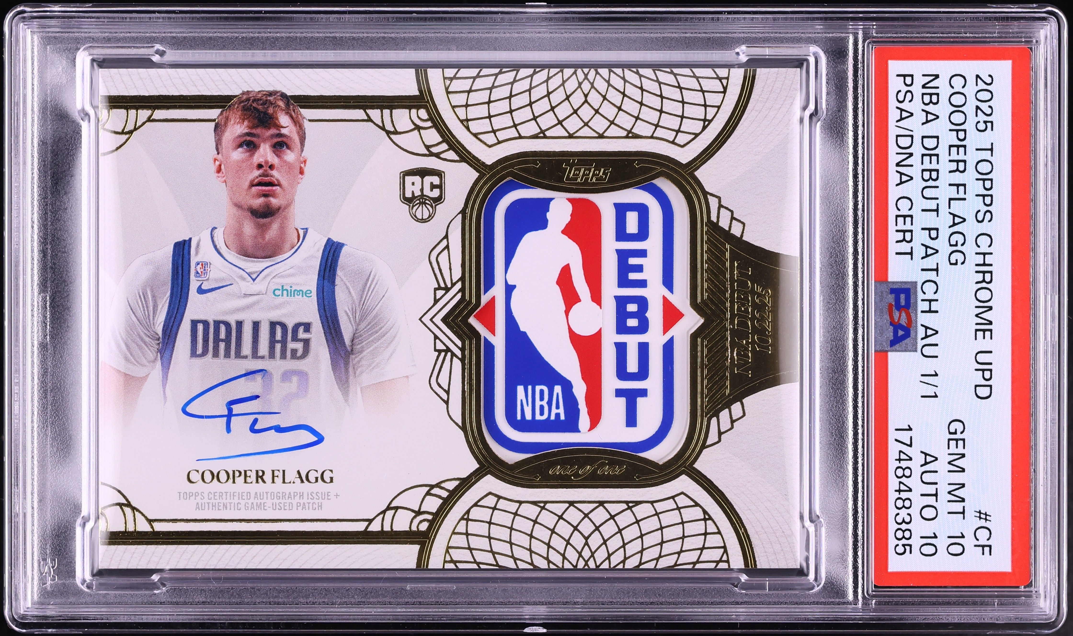 2025 Topps Chrome Update Cooper Flagg ROOKIE NBA DEBUT PATCH AUTO DNA ...