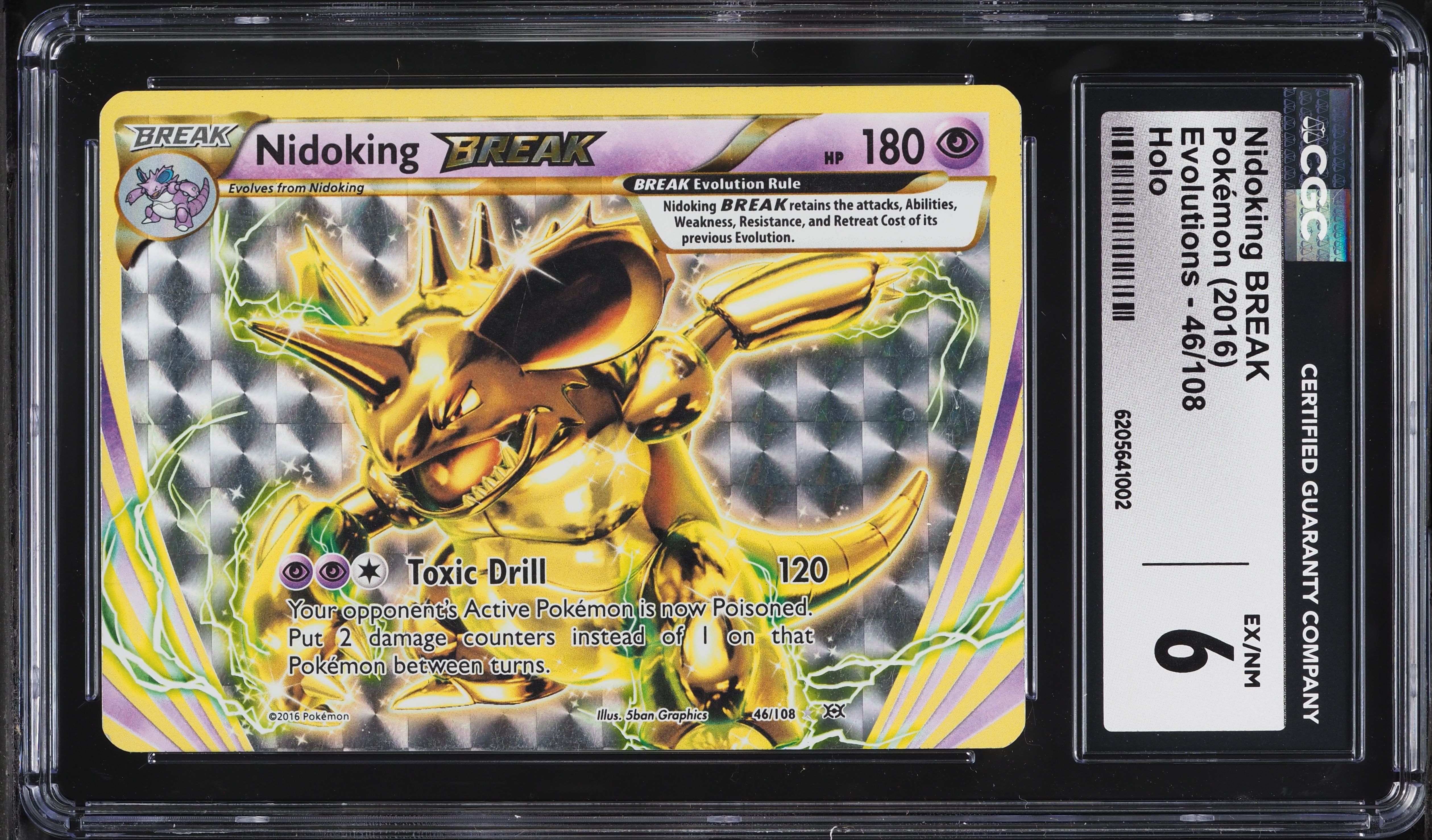2016 Pokemon XY Evolutions Nidoking BREAK #46 CGC 6 EXMT