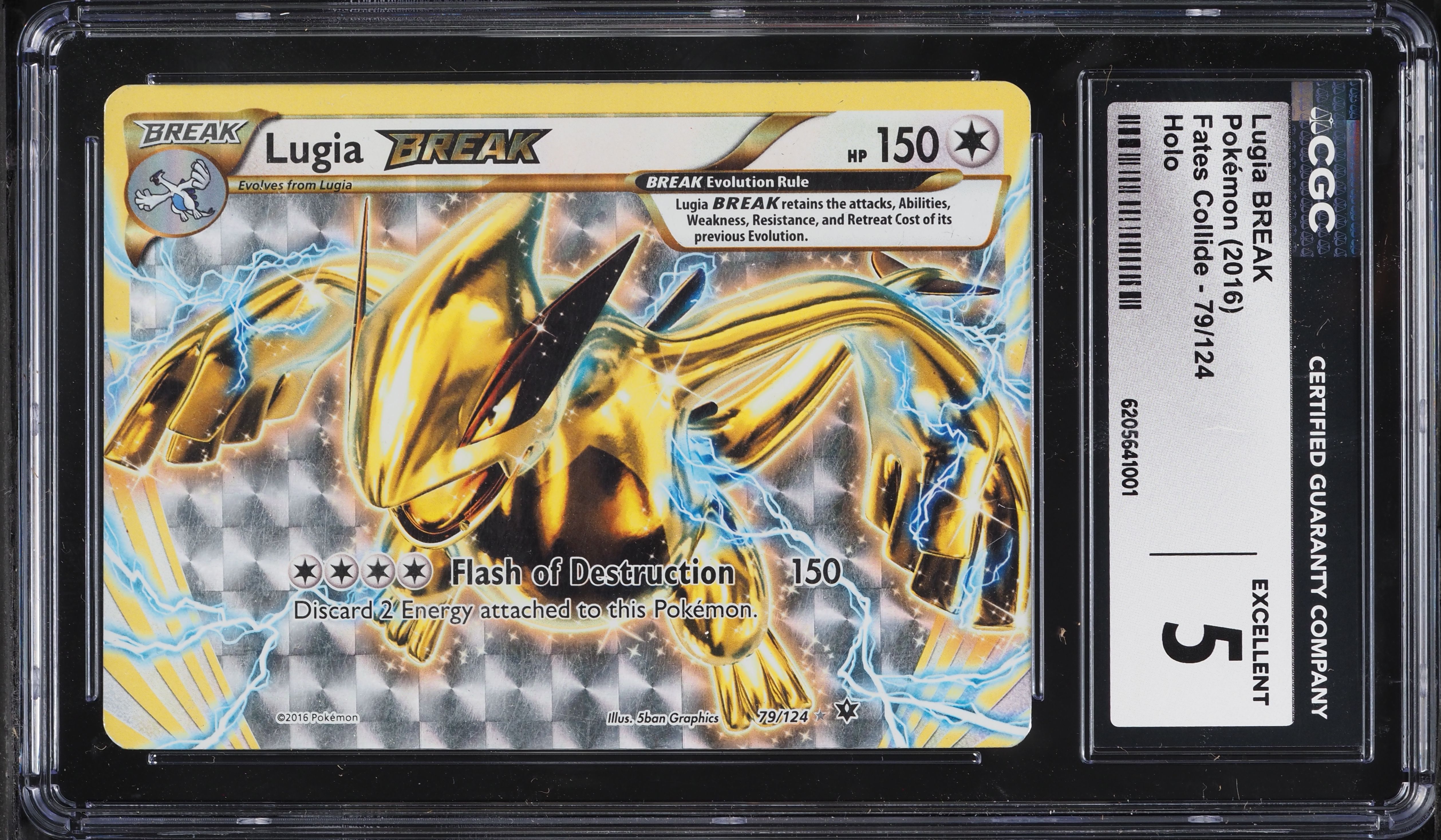 2016 Pokemon XY Fates Collide Holo Lugia BREAK #79 CGC 5 EX