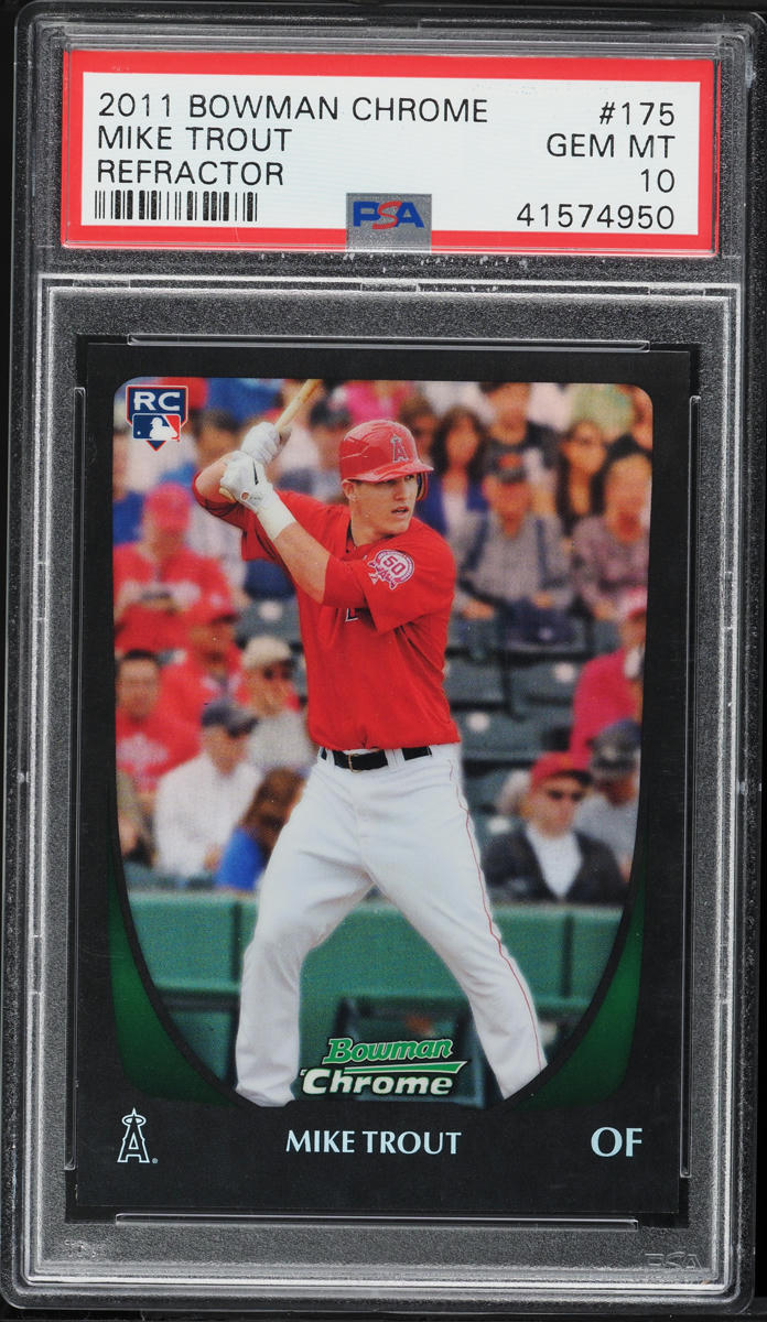 2011 Bowman Chrome Refractor Mike Trout ROOKIE #175 PSA 10 GEM MINT