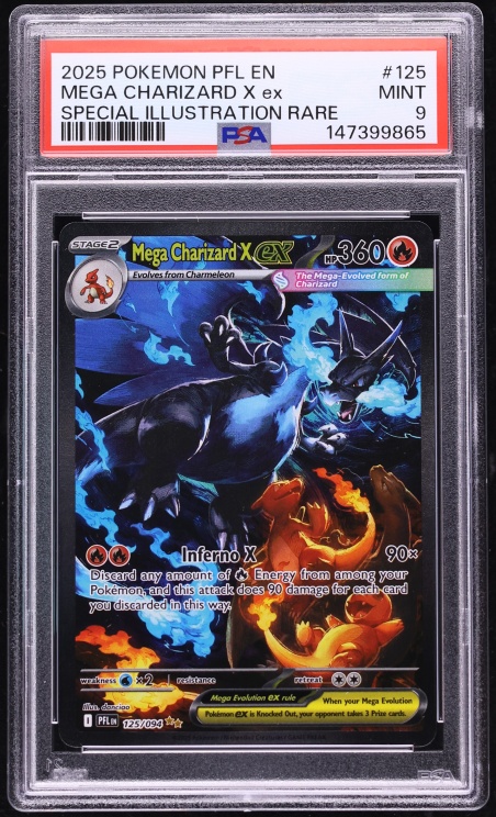 2025 Pokemon Mega Evolution Phantasmal Flames SIR Mega Charizard X ex #125 PSA 9 MINT