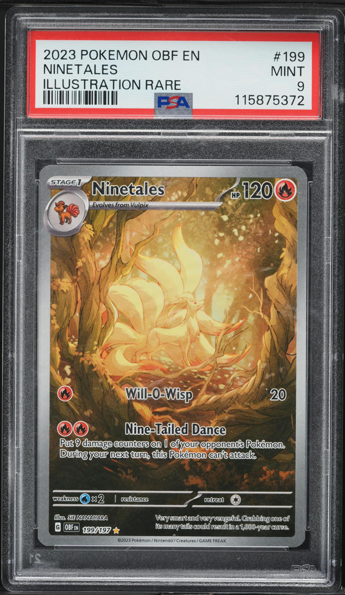 2023 Pokemon Scarlet & Violet Obsidian Flames IR Ninetales #199 PSA 9 MINT