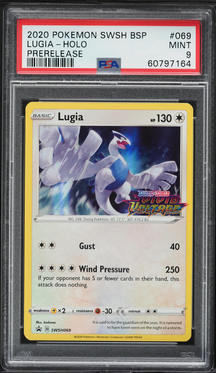 2020 Pokemon SWSH Promo Vivid Voltage Prerelease Holo Lugia #69 PSA 9 MINT