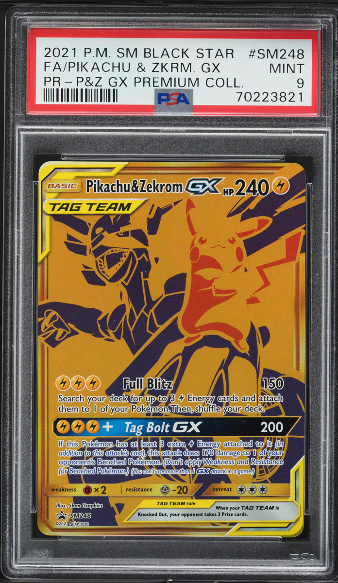 2021 Pokemon SM Promo Premium Full Art Pikachu & Zekrom GX #SM248 PSA 9 MINT
