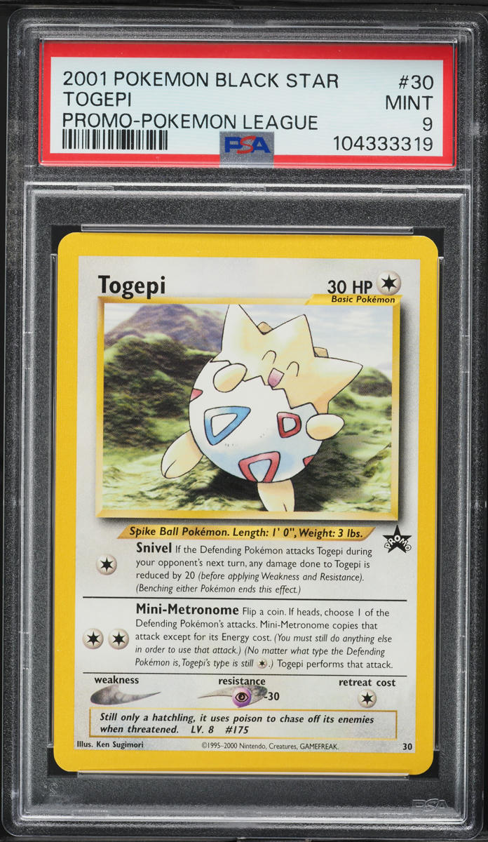 2001 Pokemon League Promo Togepi #30 PSA 9 MINT