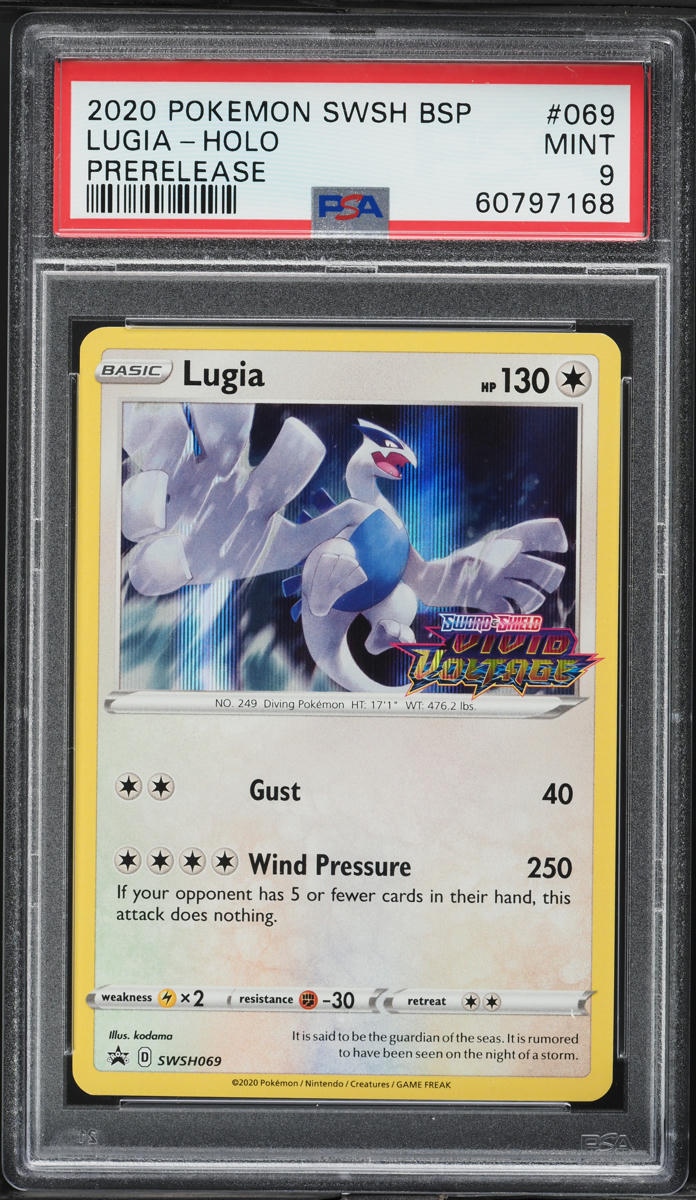 2020 Pokemon SWSH Promo Vivid Voltage Prerelease Holo Lugia #69 PSA 9 MINT
