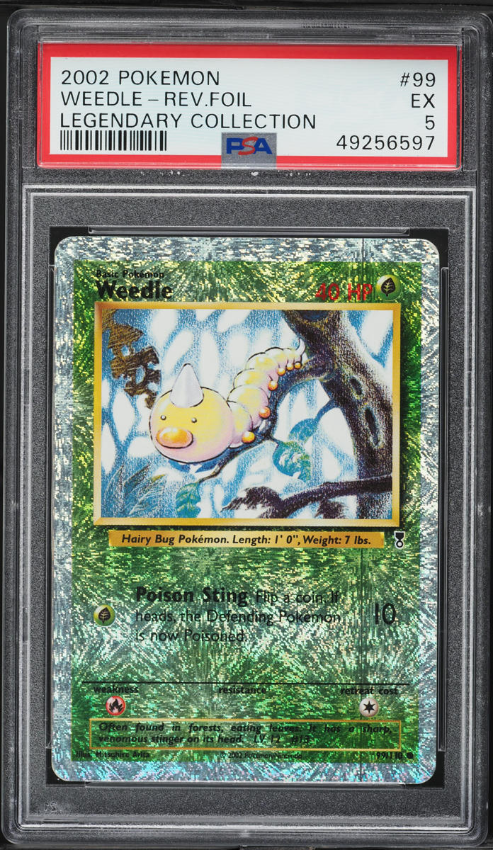 2002 Pokemon Legendary Collection Reverse Holo Weedle #99 PSA 5 EX