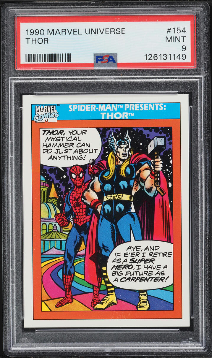 1990 Impel Marvel Universe Thor #154 PSA 9 MINT on Fanatics Collect