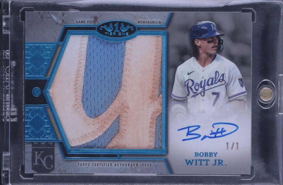2024 Topps Tier One Platinum Blue Foil Bobby Witt Jr. PATCH AUTO 1/1