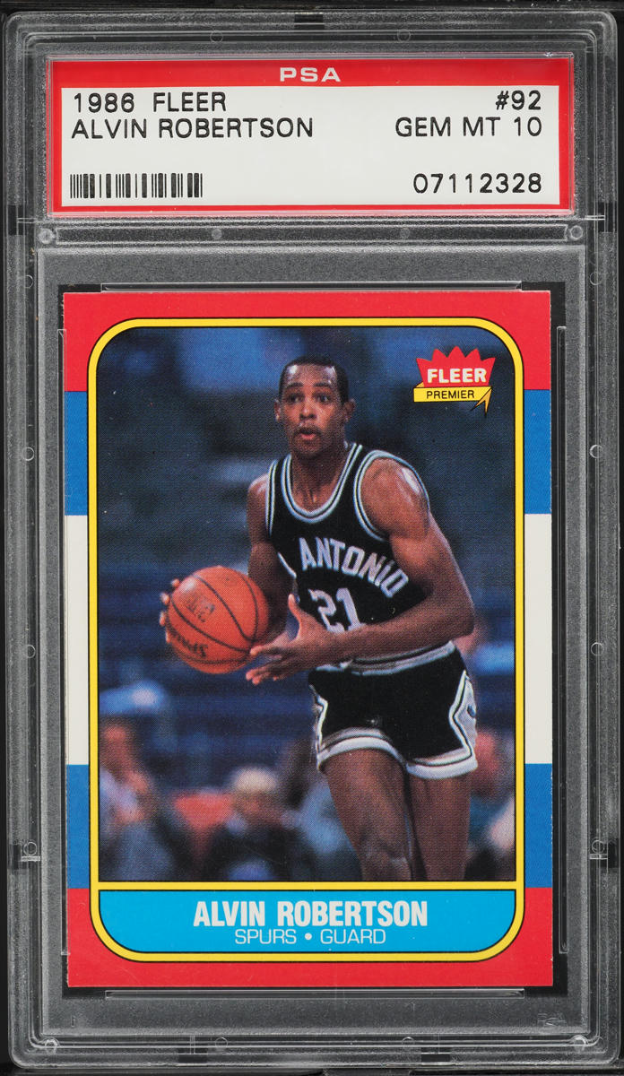 1986 Fleer Basketball Alvin Robertson ROOKIE #92 PSA 10 GEM MINT
