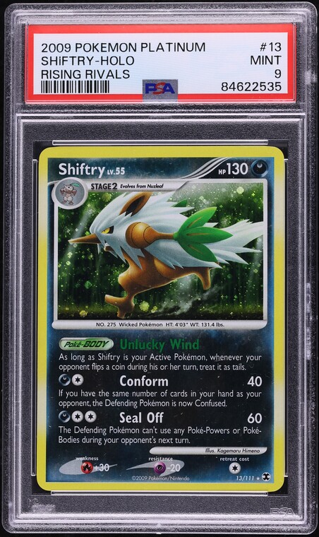 2009 Pokemon Platinum Rising Rivals Holo Shiftry #13 PSA 9 MINT