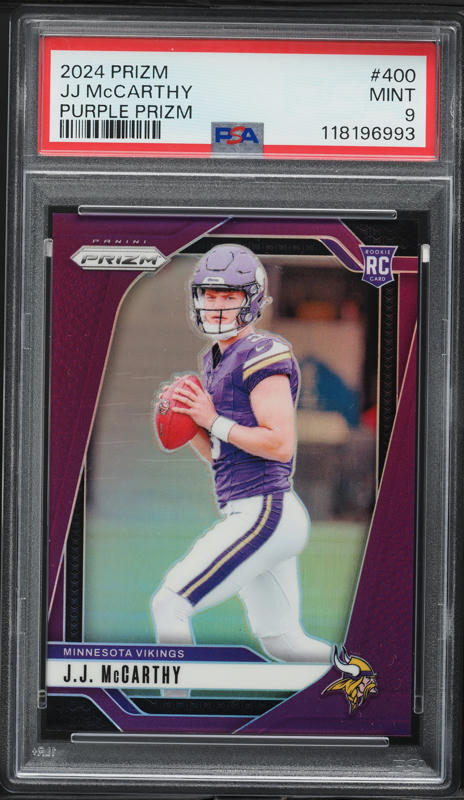 2024 Panini Prizm Gold Wave J.J. McCarthy ROOKIE 10/10 #400 PSA 9