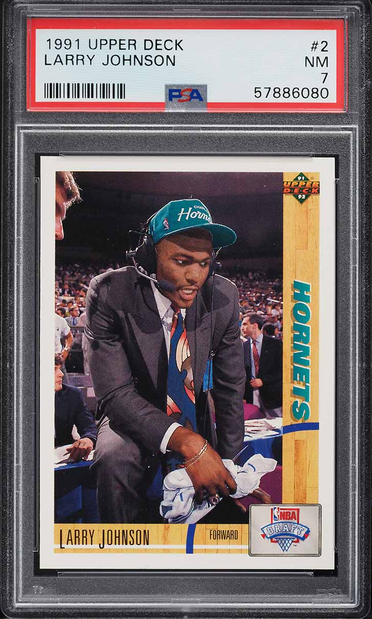 1991 Upper Deck Basketball Larry Johnson ROOKIE #2 PSA 7 NRMT