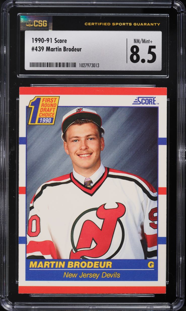 1990 Score Hockey Martin Brodeur ROOKIE #439 CSG 8.5 NM-MT+