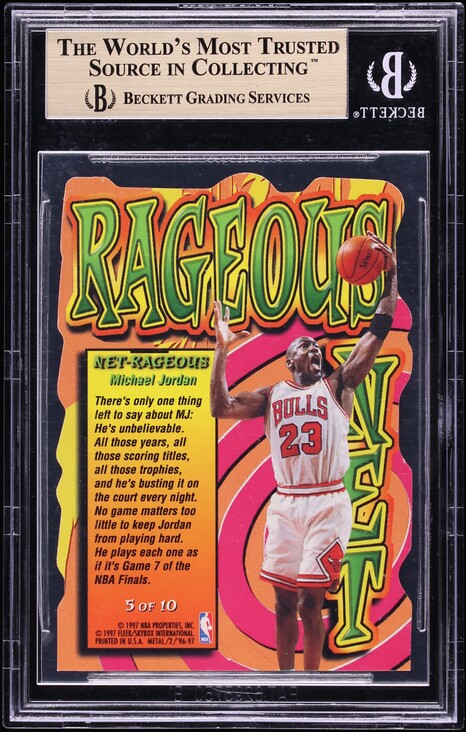 1996 Metal Net-Rageous Die-Cut Michael Jordan #5 BGS 9.5 GEM MINT