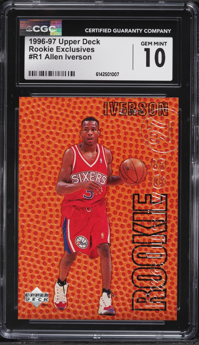 1996 Upper Deck Exclusives Allen Iverson ROOKIE #R1 CGC 10 GEM MINT