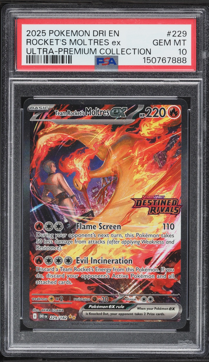 2025 Pokemon SV Destined Rivals Ultra Premium SIR Team Rocket's Moltres EX #229 PSA 10 GEM MINT