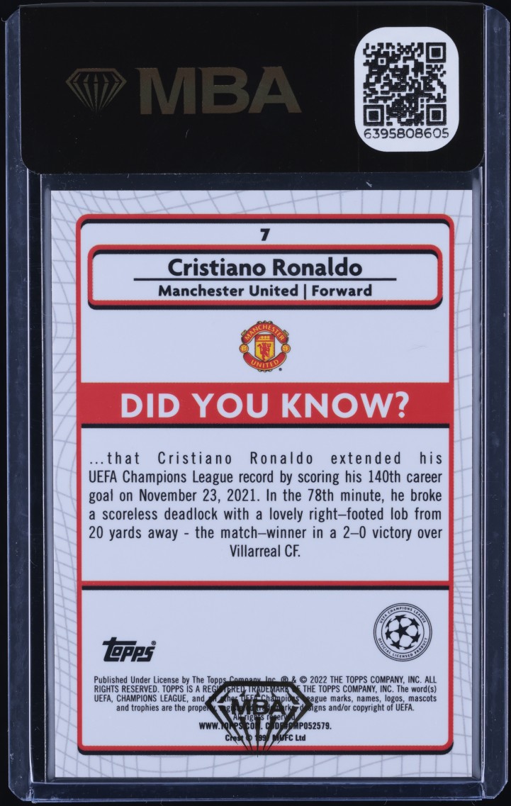 2021 Topps Merlin Chrome UEFA Champions League Cristiano Ronaldo #7 MBA AUTH