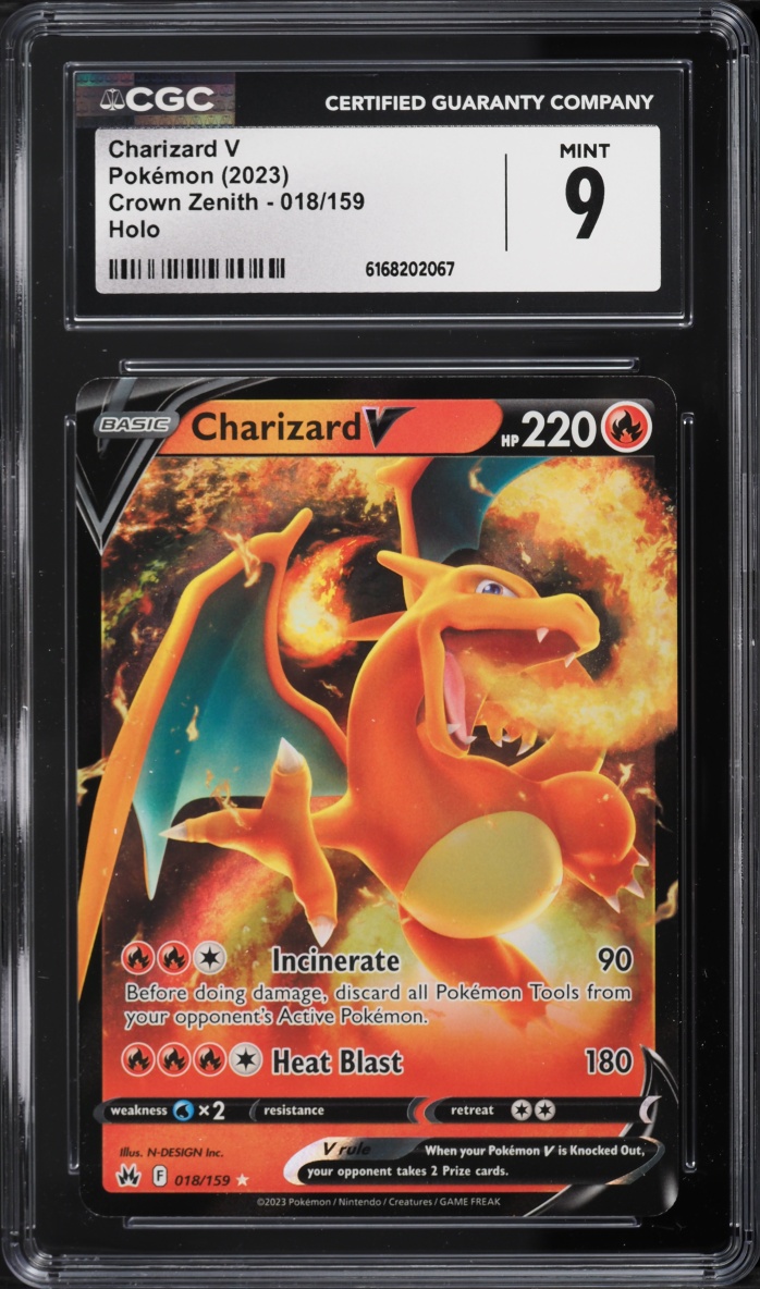 2023 Pokemon Sword & Shield Crown Zenith Charizard V #18 CGC 9 MINT