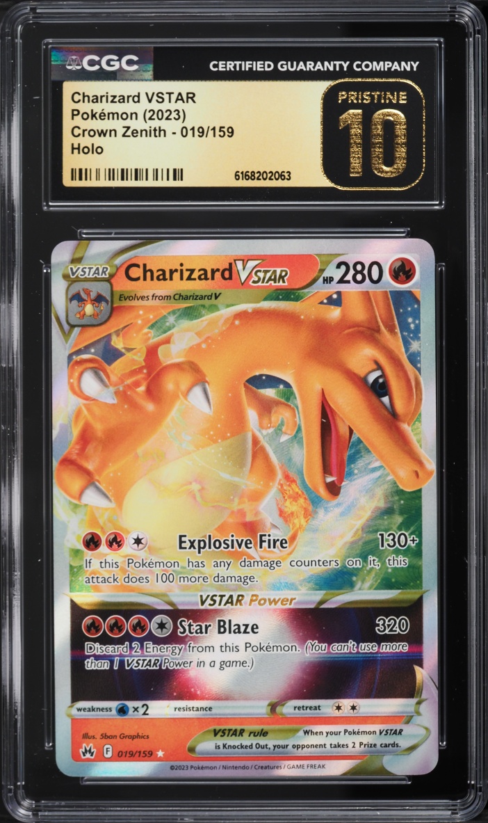 2023 Pokemon Sword & Shield Crown Zenith Holo Charizard VSTAR #19 CGC 10 PRISTINE