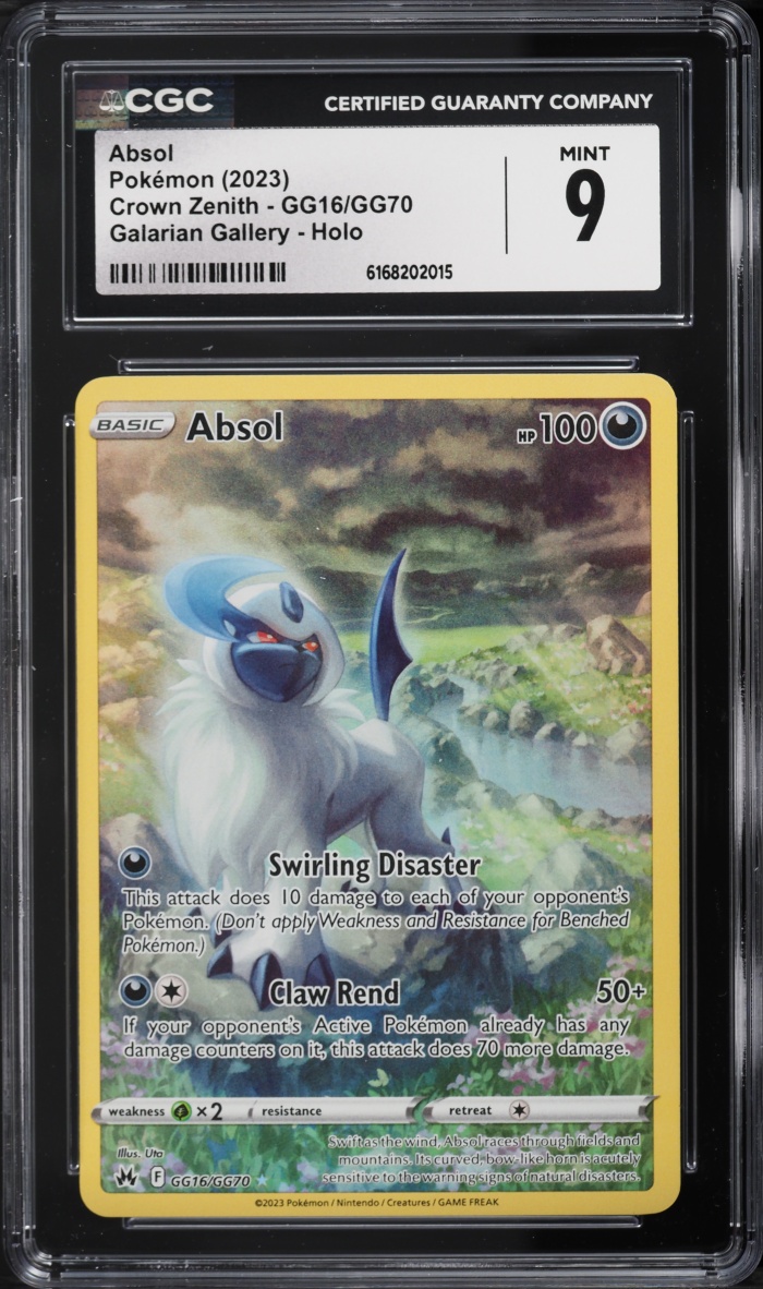 2023 Pokemon Sword & Shield Crown Zenith Galarian Gallery Alt Art Absol #GG16 CGC 9 MINT