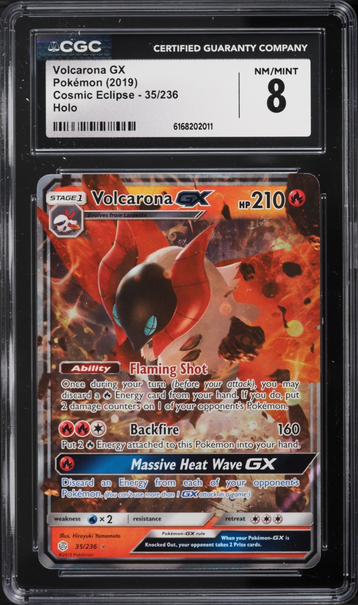 2019 Pokemon Sun & Moon Cosmic Eclipse Alt Art Volcarona GX #35 CGC 8 NM-MT