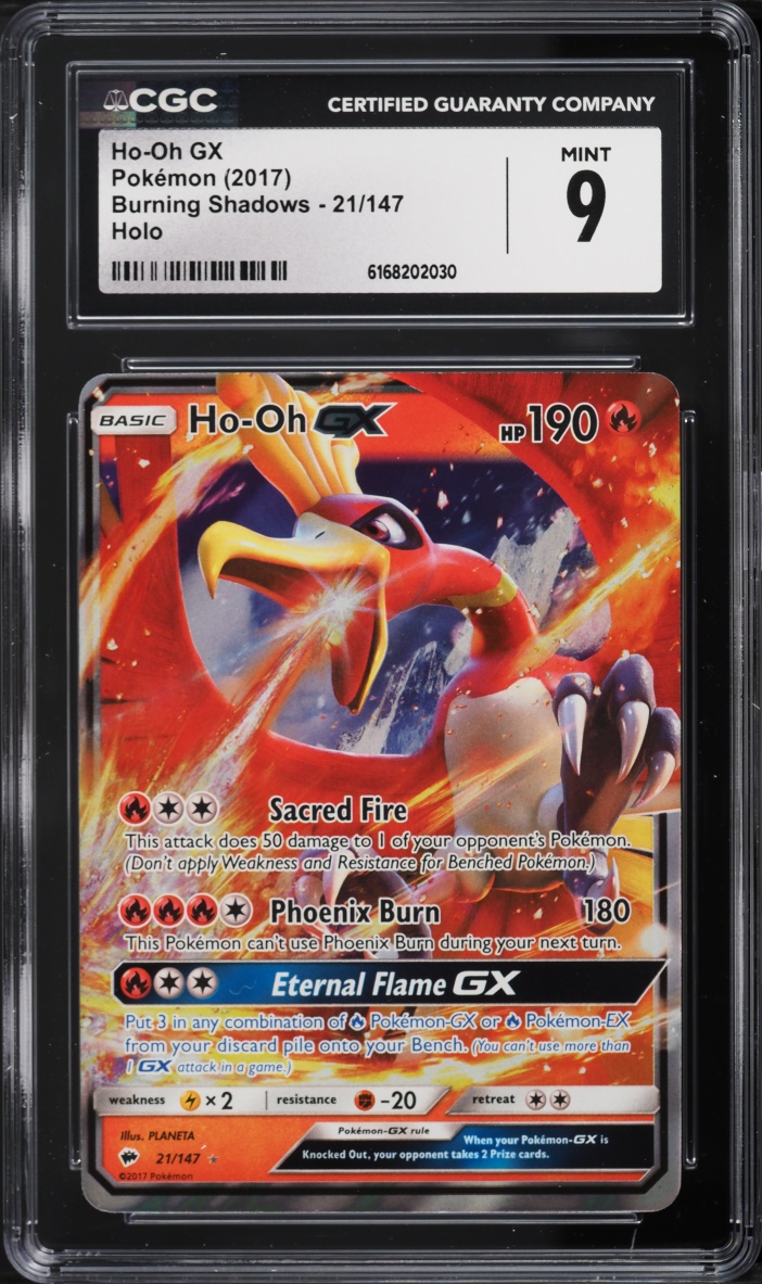 2017 Pokemon Sun & Moon Burning Shadows Alt Art Ho-Oh GX #21 CGC 9 MINT