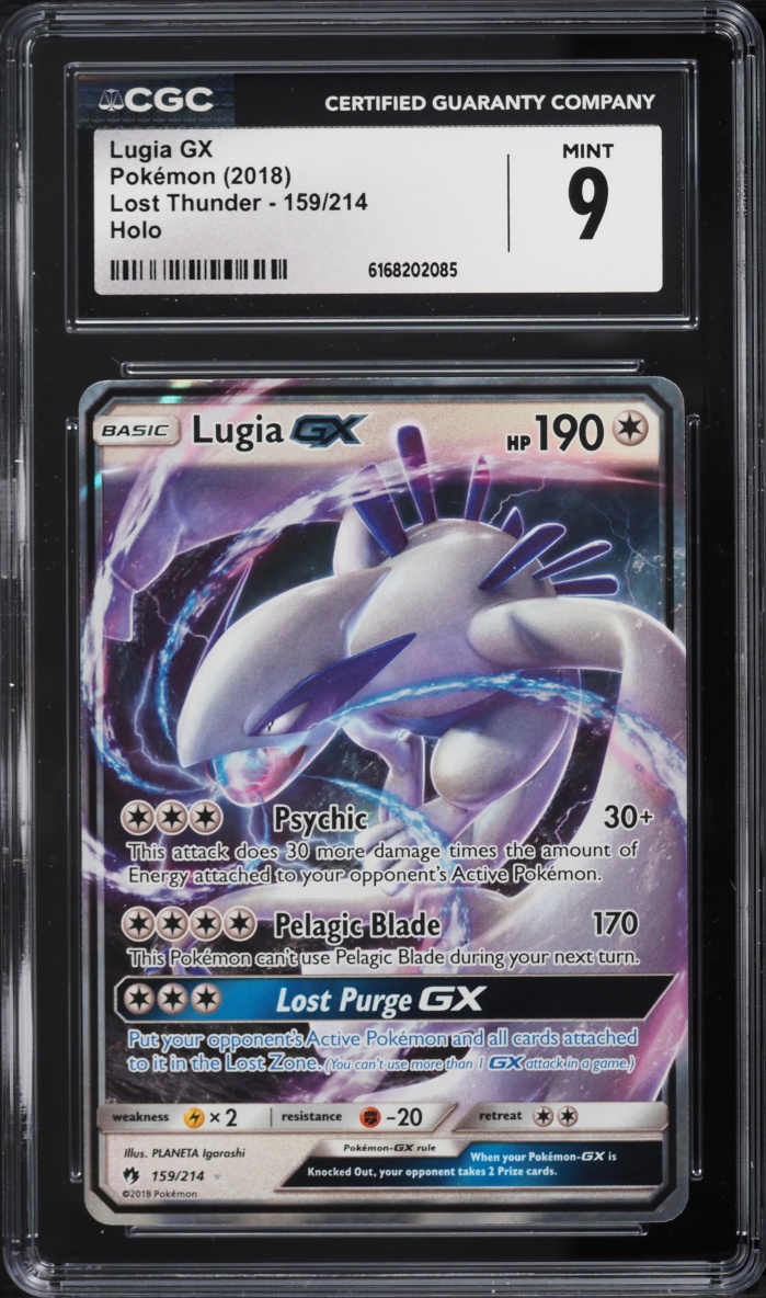 2018 Pokemon Sun & Moon Lost Thunder Alt Art Lugia GX #159 CGC 9 MINT