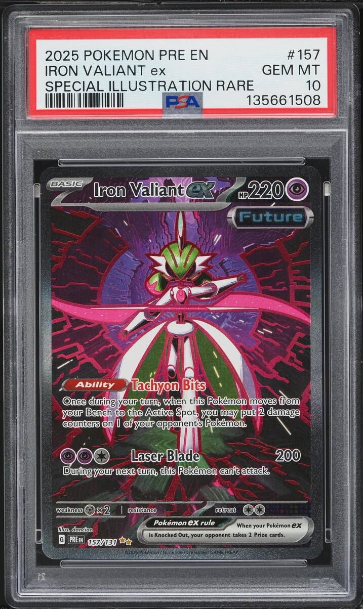 2025 Pokemon Scarlet & Violet Prismatic Evolutions SIR Iron Valiant EX #157 PSA 10 GEM MINT