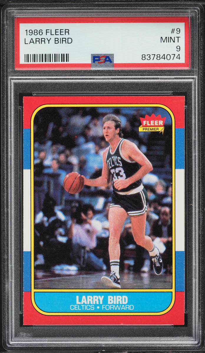 1986 Fleer Basketball Larry Bird #9 PSA 9 MINT - Main Image