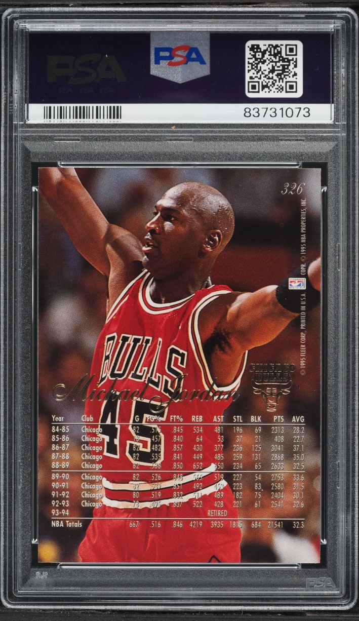1994 Flair Basketball Michael Jordan #326 PSA 8 NM-MT