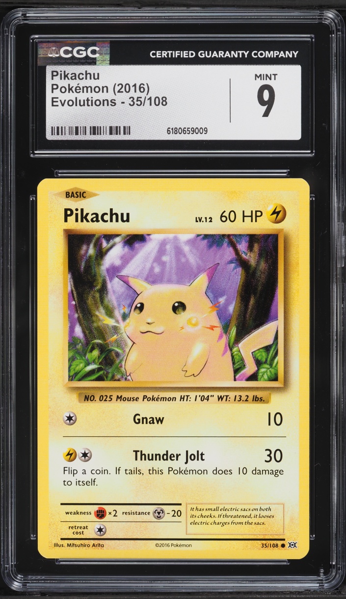 2016 Pokemon XY Evolutions Pikachu #35 CGC 9 MINT
