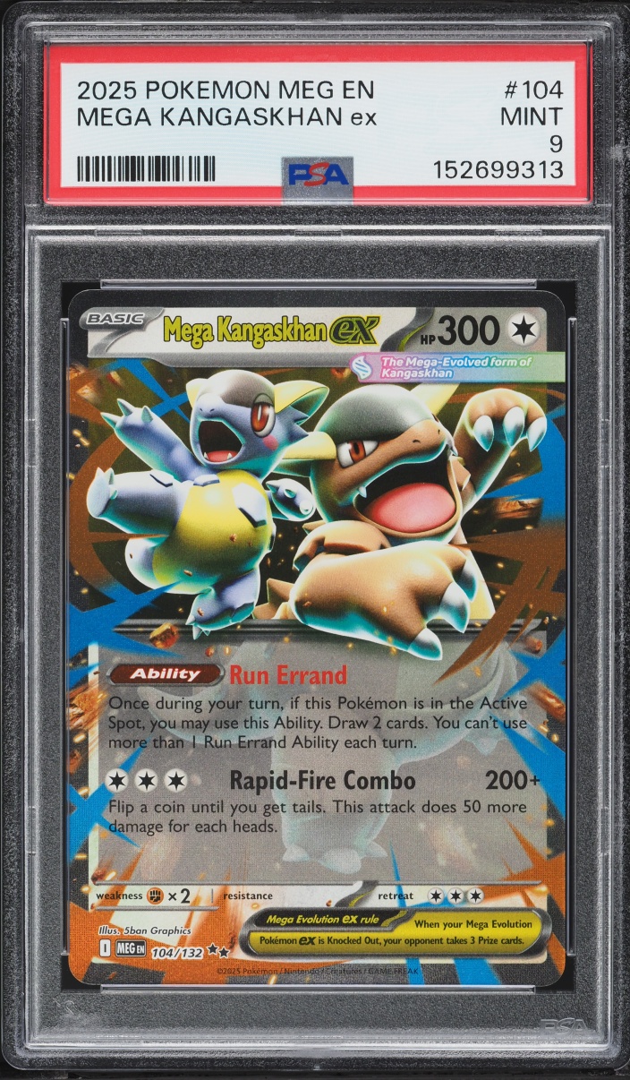 2025 Pokemon Mega Evolution Holo Mega Kangaskhan ex #104 PSA 9 MINT