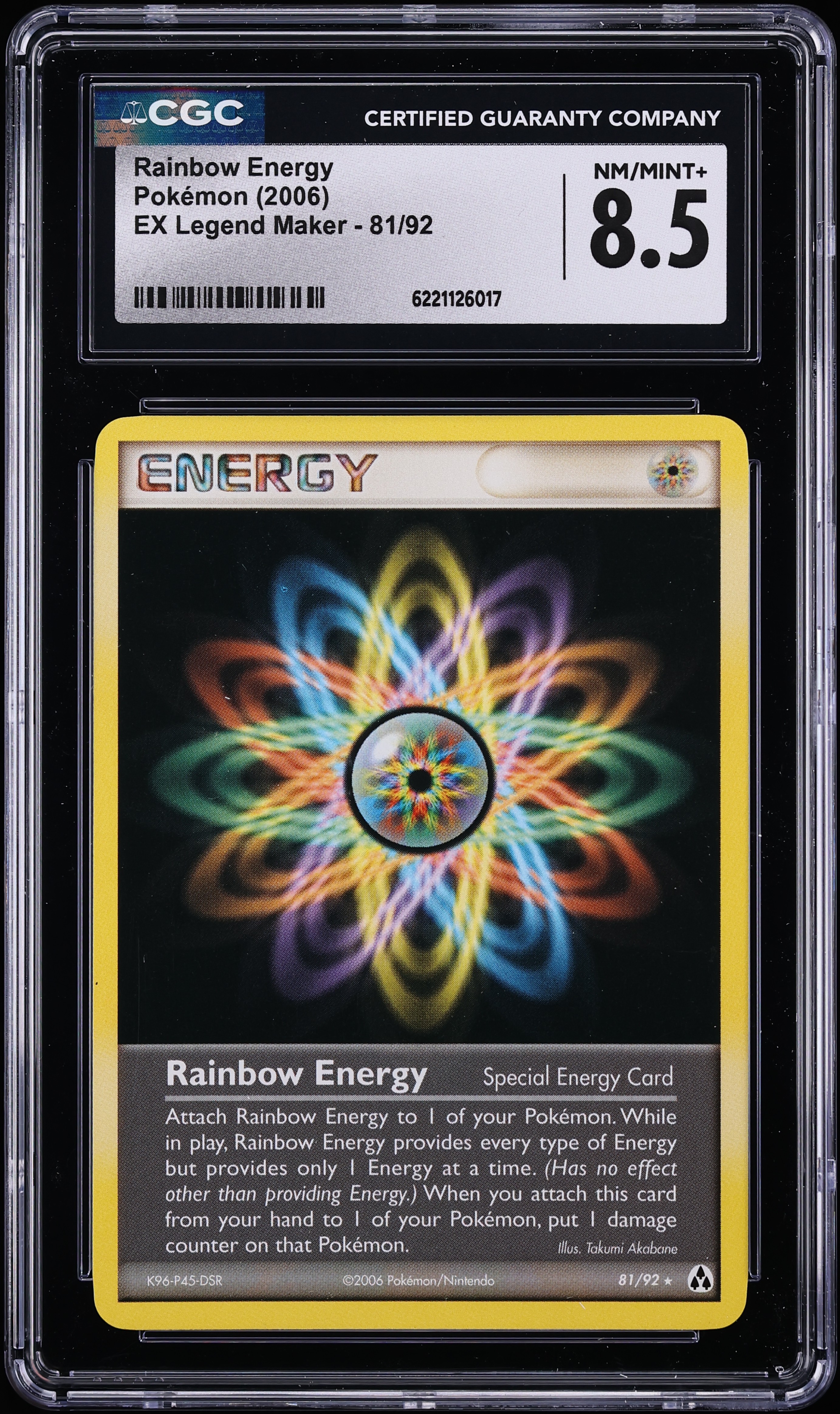 2006 Pokemon EX Legend Maker Rainbow Energy #81 CGC 8.5 NM-MT+