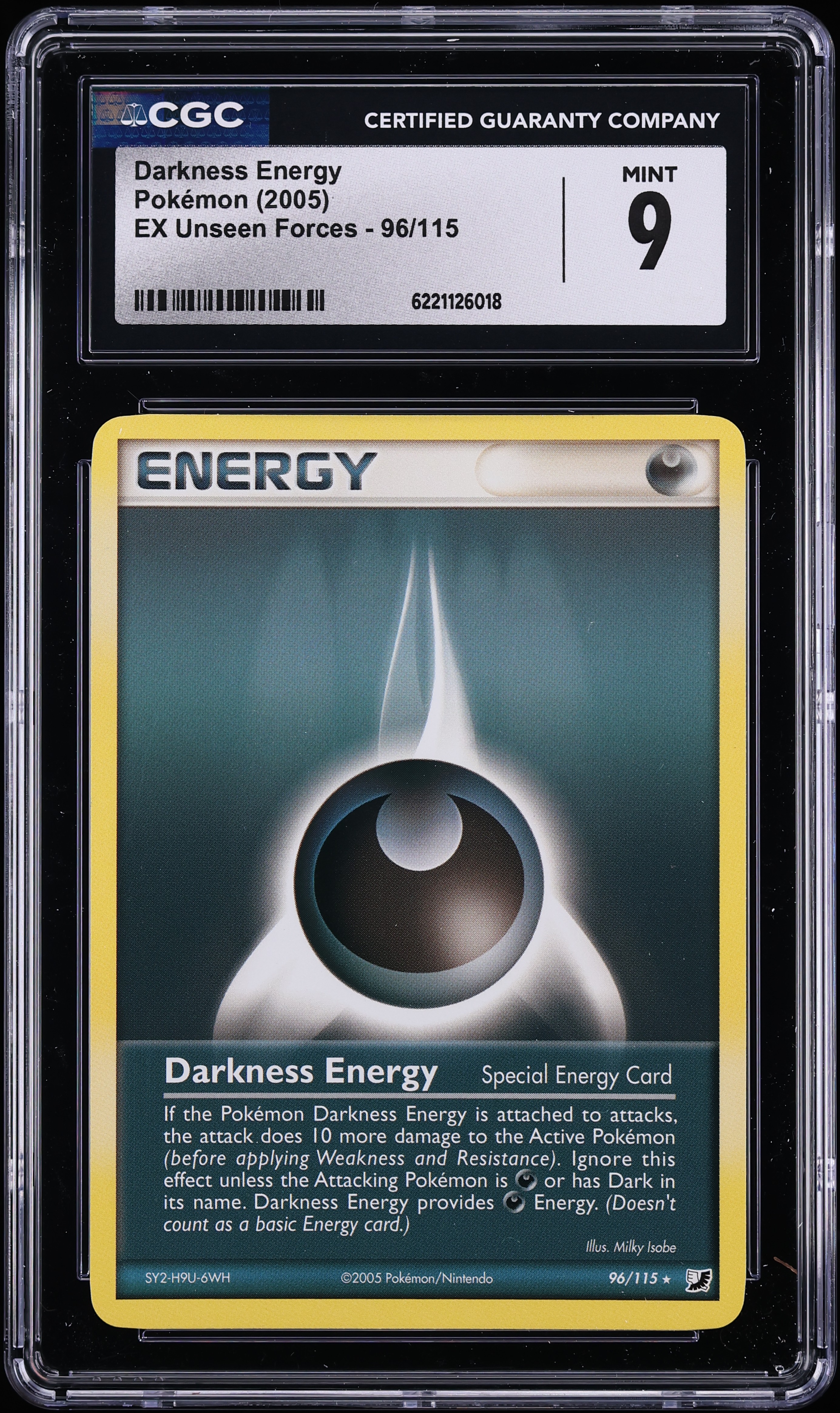 2005 Pokemon EX Unseen Forces Darkness Energy #96 CGC 9 MINT