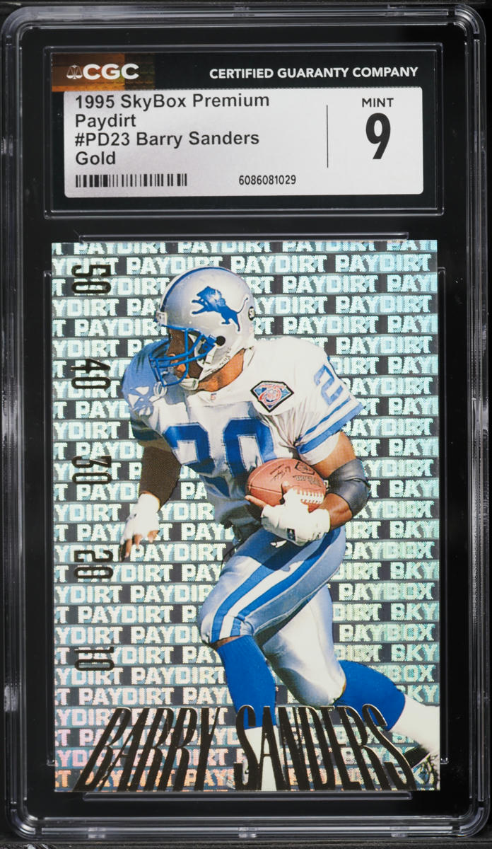 1995 Skybox Premium Paydirt Gold Barry Sanders #PD23 CGC 9 MINT