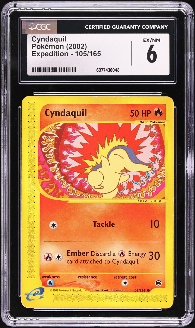 2002 Pokemon Base Set Expedition Cyndaquil #105 CGC 6 EXMT