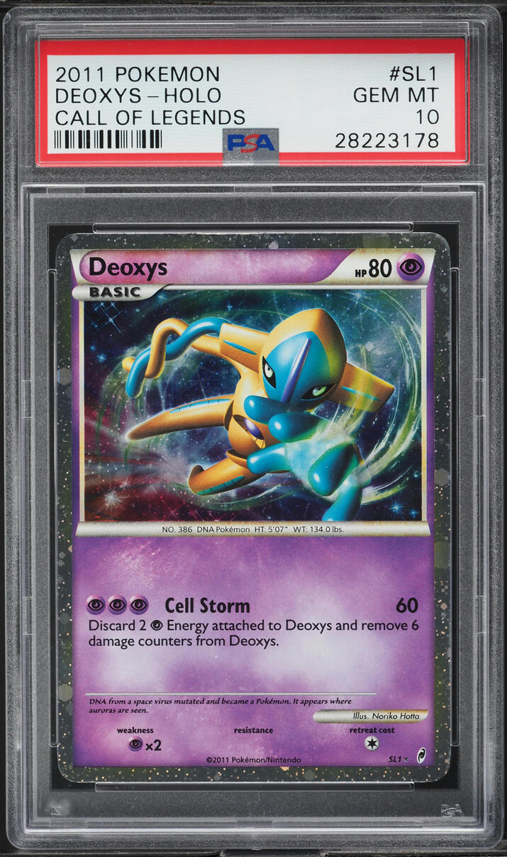 2011 Pokemon Call Of Legends Holo Shiny Deoxys #SL1 PSA 10 GEM MINT