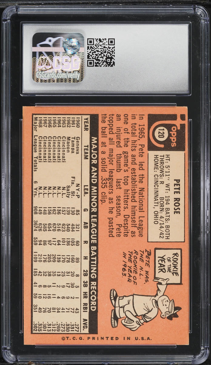 1969 Topps Pete Rose #120 CSG 7 NRMT