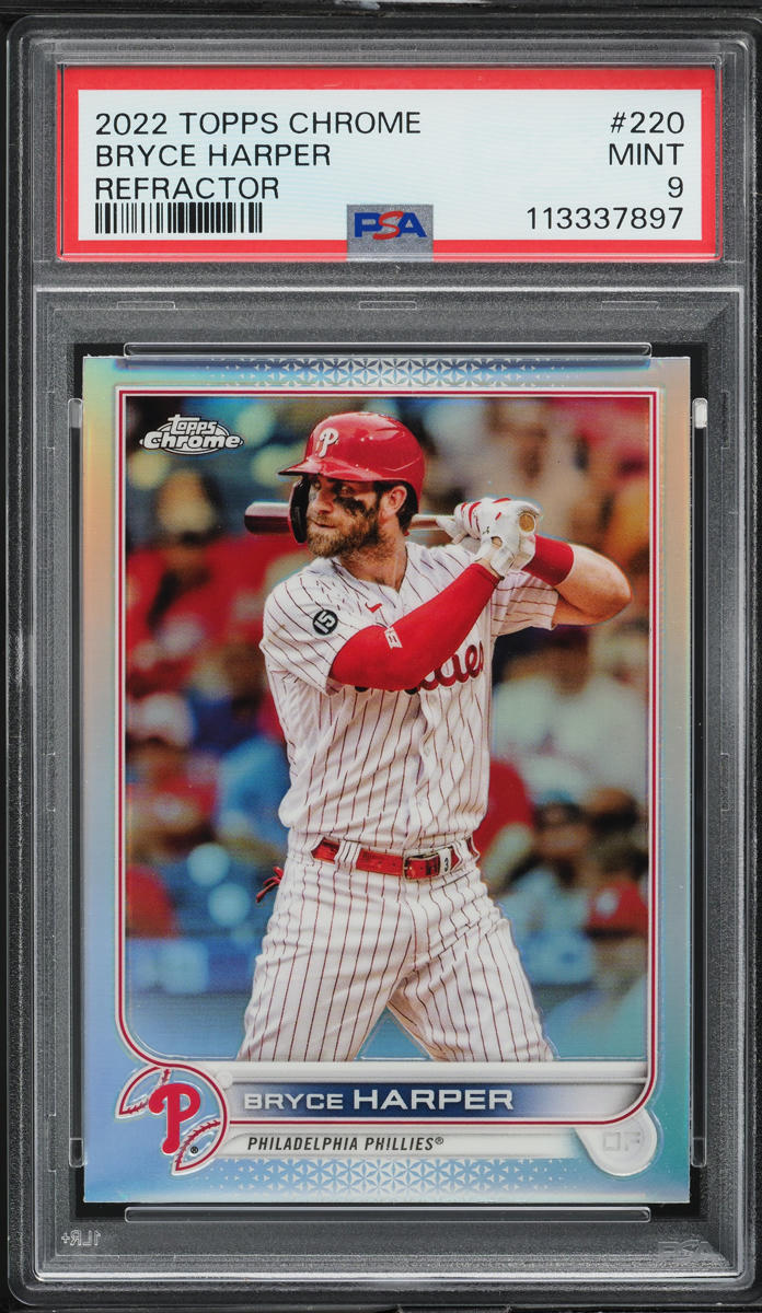 2022 Topps Chrome Refractor Bryce Harper #220 PSA 9 MINT