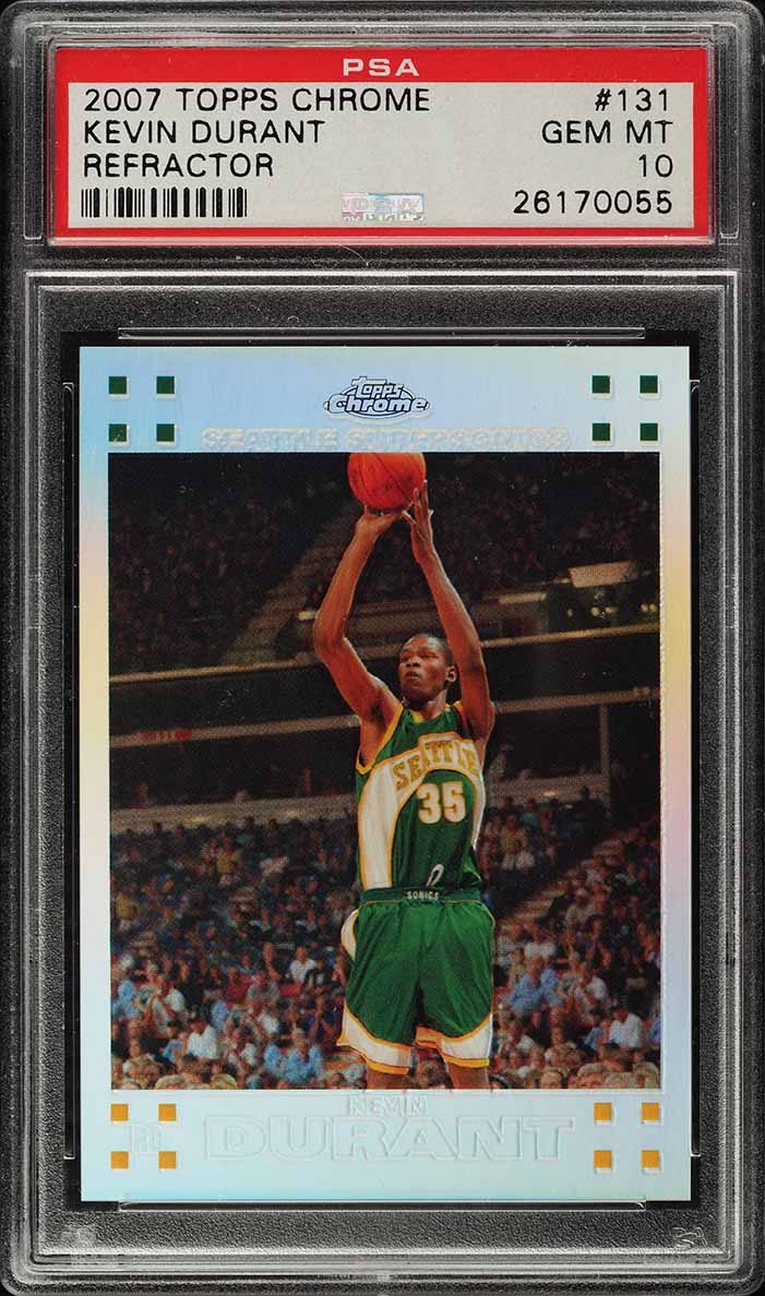 2007 Topps Chrome Refractor Kevin Durant ROOKIE /1499 #131 PSA 10 GEM MINT