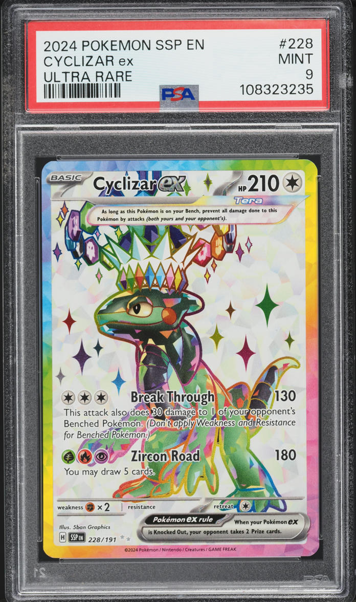 2024 Pokemon Scarlet & Violet Surging Sparks Full Art Cyclizar ex #228 PSA 9 MINT