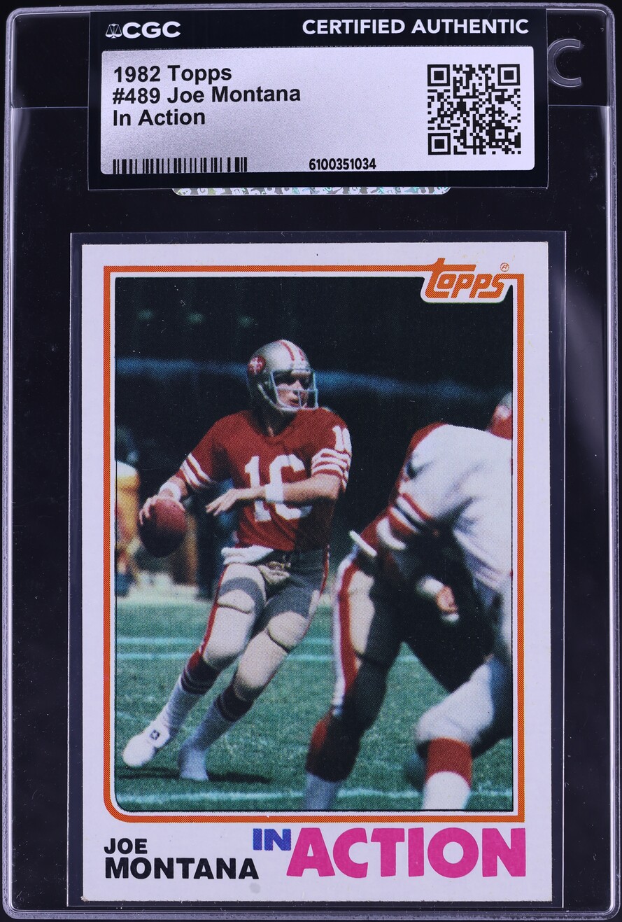 1982 Topps Football Joe Montana IN ACTION #489 CGC AUTH