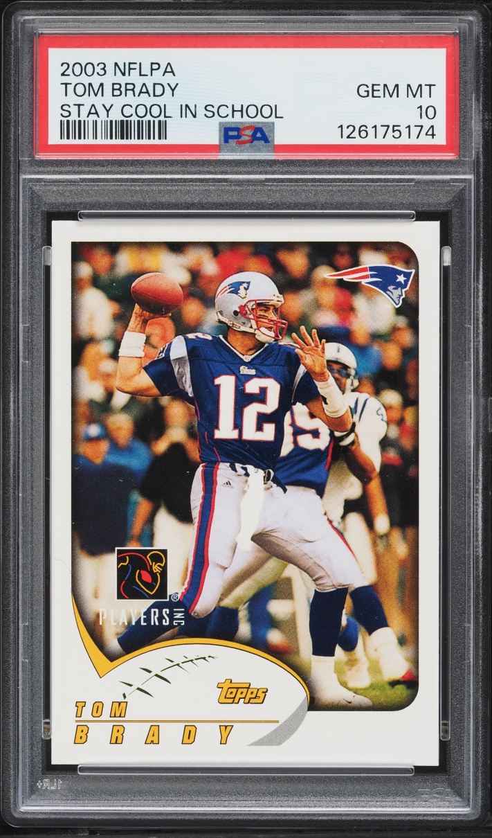 2003 Topps NFLPA Stay Cool In School Tom Brady PSA 10 GEM MINT