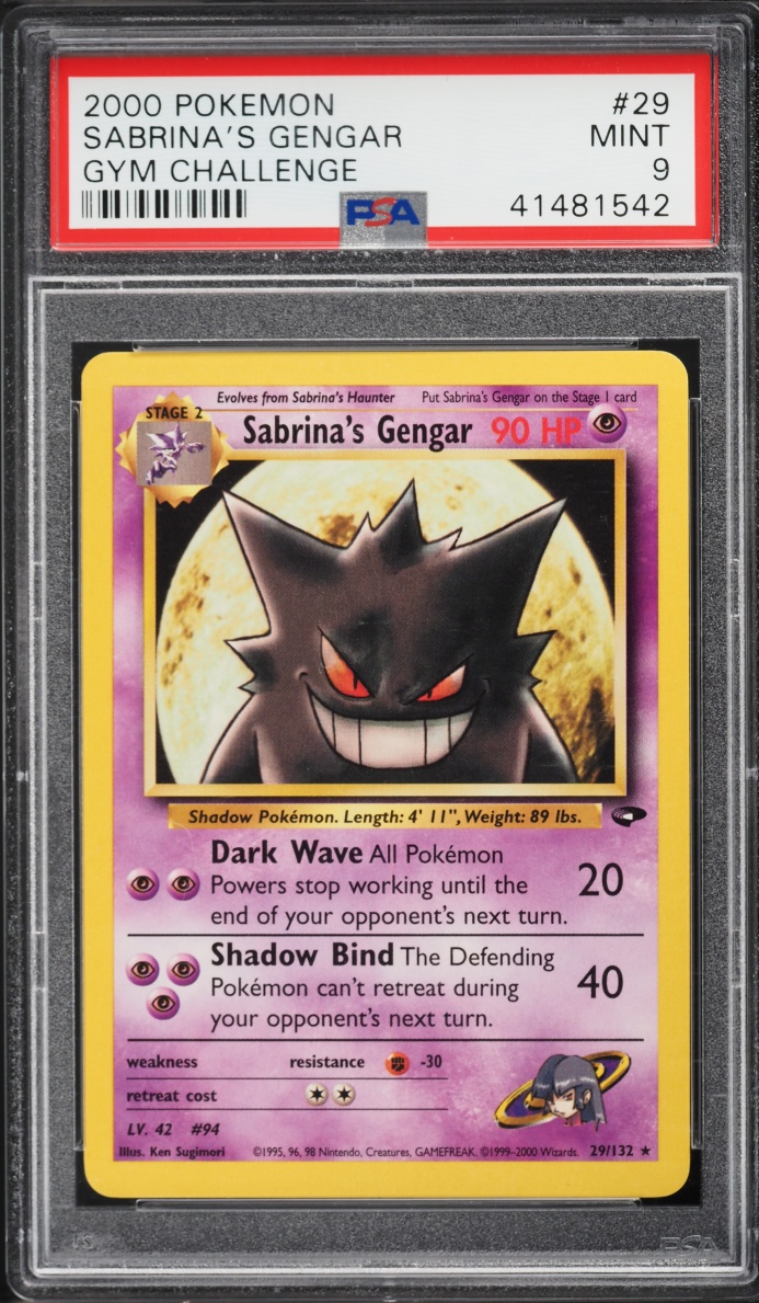 2000 Pokemon Gym Challenge Sabrina's Gengar #29 PSA 9 MINT