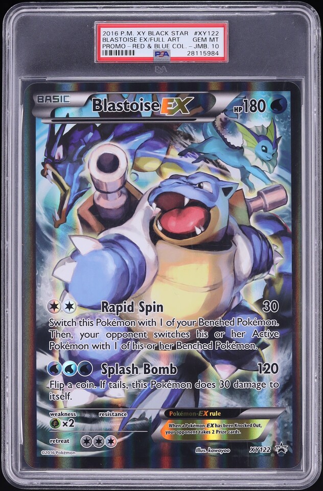 2016 Pokemon XY Black Star Promo Red & Blue Jumbo Full Art Blastoise EX #XY122 PSA 10 GEM MINT