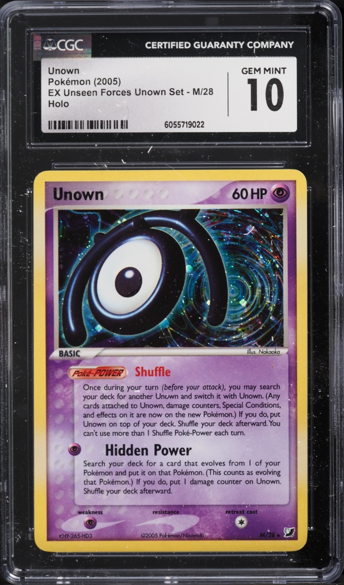 2005 Pokemon EX Unseen Forces Holo Unown #M CGC 10 GEM MINT
