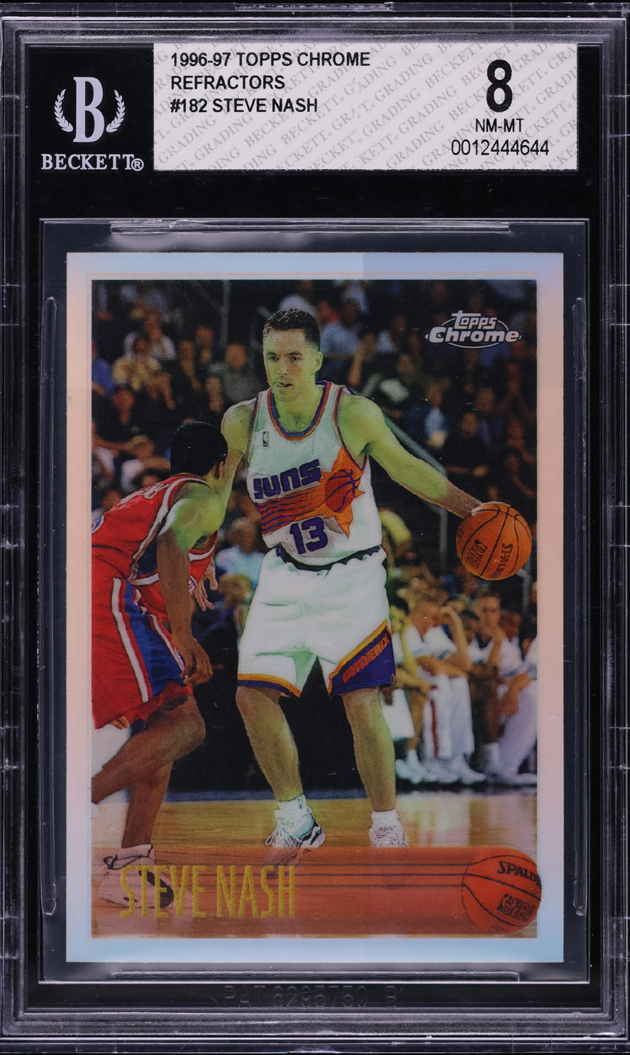 1996 Topps Chrome Refractor Steve Nash ROOKIE #182 BGS 8 NM-MT