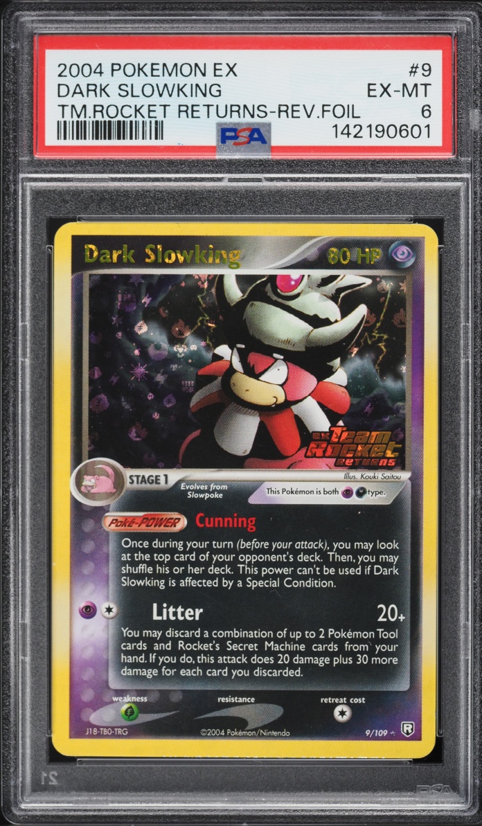 2004 Pokemon EX Team Rocket Returns Reverse Holo Dark Slowking #9 PSA 6 EXMT
